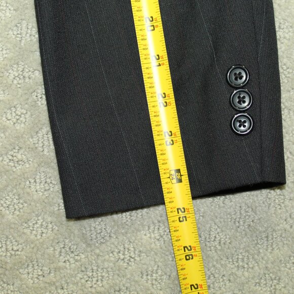 Towncraft Men's 44R Pinstripe 2-Button Suit 34 x 29.5 Gray Flat Front Pants - Picture 7 of 13